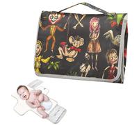 Reusable Changing pad Portable with Tissue Pocket Cartoon Odd Fairy Portable Changing pad for Baby with Built-in Pillow cambiadores de pa?ales para Bebes