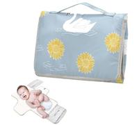 Reusable Changing pad Portable with Tissue Pocket Silhouette Swan Sunflower Pastel Blue Waterproof Pads for Baby with Built-in Pillow cambiador de pa?ales para Bebes