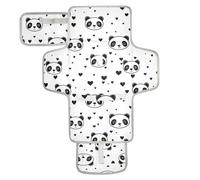 Reusable Changing pad Portable with Tissue Pocket Waterproof Changing pad Lightweight & Foldable Changing Station Panda Simple Line Art Heart Valentine