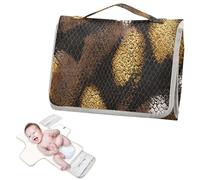 Reusable Changing pad with Tissue Pocket Animal Golden Python Fur Print Waterproof Pads for Baby for Moms, Dads cambiador de pa?ales para Bebes