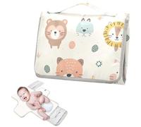 Reusable Changing pad with Tissue Pocket Diaper mat Changing pad Lightweight & Foldable Changing Station- Cute Animal Faces