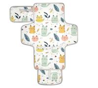Reusable Changing Pads for Baby with Tissue Pocket Changing Pads for Changing Table with Built-in Pillow Cartoon Childish Cute Cats Light Color