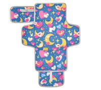 Reusable Changing Pads for Baby with Tissue Pocket Portable Baby Changing pad Lightweight & Foldable Changing Station Moon Pixel Art Valentine
