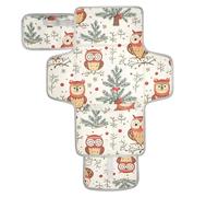 Reusable Changing Pads for Baby with Tissue Pocket Portable Changing pad for Baby with Built-in Pillow Christmas Decoration Tree Owl