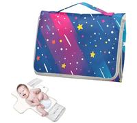 Reusable Changing Pads for Baby with Tissue Pocket Vector Star Colorful Travel Changing pad for Baby for Moms, Dads cambiadores de pa?ales para Bebes