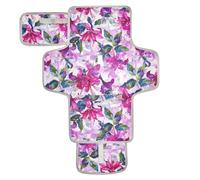 Reusable Changing Pads for Baby with Tissue Pocket Waterproof Changing pad for Baby with Built-in Pillow Oil Painting Boho Fuchsia Floral