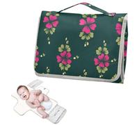 Reusable Changing Pads with Tissue Pocket Northern Ireland Clover Leaf Fuchsia Sage Green Portable Changing pad for Baby Lightweight & Foldable Changing cambiador de pa?ales para Bebes