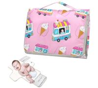 Reusable Changing Pads with Tissue Pocket Peach Ice Cream Truck Summer Baby Portable Changing pad for Moms, Dads cambiadores de pa?ales para Bebes