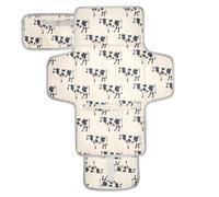 Reusable Changing Pads with Tissue Pocket Waterproof Pads for Baby with Built-in Pillow Illustration Cow Ivory