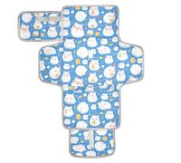 Reusable Changing Table mat with Tissue Pocket Diaper mat Changing pad for Moms, Dads Cartoon Hamster Light Blue