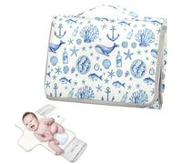 Reusable Changing Table mat with Tissue Pocket European Summer Seashell Shark Waterproof Pads for Baby Infant Travel Station Kit cambiadores de pa?ales para Bebes