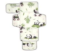 Reusable Changing Table mat with Tissue Pocket Waterproof Changing pad for Baby Lightweight & Foldable Changing Station Colorful Cute Panda bamboos