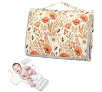 Reusable Changing Table pad with Tissue Pocket Bee and Wildflowers Boho Modern Travel Changing pad for Baby Infant Travel Station Kit cambiador de pa?ales para Bebes