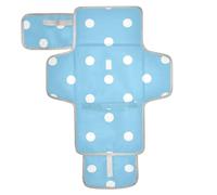 Reusable Changing Table pad with Tissue Pocket Changing pad for Changing Table with Built-in Pillow Light Blue Polka Dot