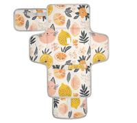 Reusable Changing Table pad with Tissue Pocket Diaper Changing pad Portable for Moms, Dads Lemon Cat Flower