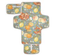 Reusable Changing Table pad with Tissue Pocket Diaper mat Changing pad Travel Lightweight & Foldable Changing Station Retro Lemon Pomegranate William Morris