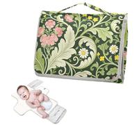 Reusable Changing Table pad with Tissue Pocket Pink Carnation Green Leaves William Morris Changing Pads for Table with Built-in Pillow cambiadores de pa ales para Bebes