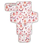 Reusable Changing Table pad with Tissue Pocket Portable Baby Changing pad Lightweight & Foldable Changing Station Valentine Dwarf