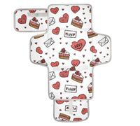 Reusable Changing Table Pads with Tissue Pocket Diaper Changing pad Travel for Moms, Dads Cartoon Cute Hearts Cake Envelope