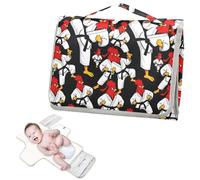 Reusable Changing Table Pads with Tissue Pocket Kung Fu Chicken Rooster Men Changing pad for Table for Moms Dads cambiadores de pa ales para Bebes