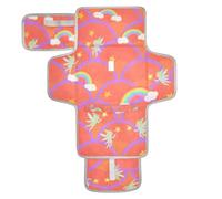 Reusable Changing Table Pads with Tissue Pocket Waterproof Changing pad for Baby with Built-in Pillow Cartoon Orange Fish Scale Pattern