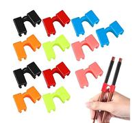 Reusable Chopsticks Helper, 12 x Non Slip Training Hinges, Chopstick Assistant, Colourful Replaceable Design, Easy Grip Control, Perfect for Adults and Beginners