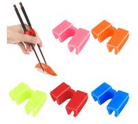 Reusable Chopsticks Helpers, Mabor 5 Pcs Training Chopsticks Hinges Connector Training Chopstick Learning for Many Age Adults, Beginner, Trainers or Learner (Colourful)