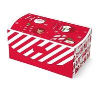 Reusable Christmas Eve Red Gift Box with Snowman Santa traditional cute HO HO HO Print| Lovely make your own gift box for Childern and kids| Flat Packed 20 cm X 30cm| Recyclable