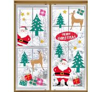 Reusable Christmas Window Stickers Glass Clings (NO Glue) Festive Xmas Party Decorations Kid Friendly, Featuring Santa Claus, Rudolph, Snowflakes, Trees Made by Talking Tables UK | 6