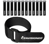 Reusable Cinch Straps 12 Pack, Multipurpose Quality Hook and Loop Securing Straps Plus 2 Bonus Reusable Cable Ties - 3/4" x 8" (2cm x 20cm)