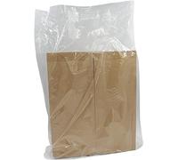 Reusable CLEAR Plastic Carrier Bags with Patch Handle - 38cm x 46cm +7cm / 15 x 18 x 3" - Ideal for Shopping, Fashion, Boutique, Party, Conferences, and Trade Shows (50)
