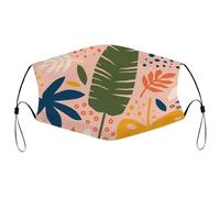 Reusable Cloth Face Mask With Adjustable Ear Loops,Abstract Exotic Colorful Shapes Tropical Pattern Washable Breathable Dust Mask for Men & Women
