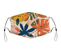 Reusable Cloth Face Mask With Adjustable Ear Loops,Abstract Modren Tropical Exotic Leaves Washable Breathable Dust Mask for Men & Women