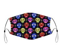 Reusable Cloth Face Mask With Adjustable Ear Loops,Cute Sugar Skulls Washable Breathable Dust Mask for Men & Women