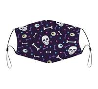Reusable Cloth Face Mask With Adjustable Ear Loops,Skull And Bones Washable Breathable Dust Mask for Men & Women