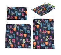 Reusable Cloth Snack Bags - 3pcs Sandwich Storage Pouches, Durable Eco Friendly Fabric | Zipper Closure, Lightweight Portable Lunch Bag, Dishwasher Safe Cleaning With Multifunction Use For Picnic