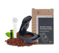 Reusable Coffee Capsule Adapter, FOXNSK Refillable Coffee Capsule Adapter Coffee Capsules Converter for Dolce Gusto edgLUMIO DG325 Machine with 1 Spoon and 1 Brush