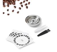 Reusable Coffee Capsule Adapter with 4 Stickers, 150ml Stainless Steel Coffee Pod Converter Compatible with Vertuo Next/Vertuo POP/VertuoLine GCA1/Delonghi ENV135 (150ml)