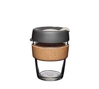 Reusable Coffee Cup Brew Tempered Glass and Natural Cork M 12oz/340ml Press