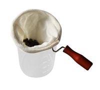 Reusable Coffee Filter Bag - Cloth Coffee Strainer for Home Cafe | Handmade Flannel Coffees Sock with Wooden Handle, Pour Over Brewing Filter for Baristas and Coffees Lovers