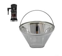 Reusable Coffee Filter Basket, for #4 Cone Shaped Coffee Makers, 304 Stainless Steel Mesh Handle, 8-10 Cup Models, Silver(filter screen)