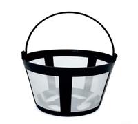 Reusable Coffee Filter Basket Nylon Mesh - Paperless Drip Cone for Home & Office - Washable Permanent Replacement Size 02 Compatible Black