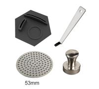 Reusable Coffee Filter Basket Set for Espresso Machines - 51mm 53mm 58mm Puck Screen with Tool Storage, Stainless Steel Material Compatible with Various Coffee Makers (53mm)