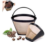 Reusable Coffee Filter Baskets 2PC, Cone Coffee Maker Filters Replacement Compatible with Ninja Coffee Machine, 8-12 Cup Coffee Filters for Cuisinart Coffee Maker Filter and Brewers