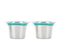 Reusable Coffee Filter Cups, Silicone Stainless Steel Capsule Pods, 2PCS for Household Use -, Durable Design, Compatible with Most Coffee Machines