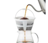 Reusable Coffee Filter - Washable Mesh Strainer Basket Shape 6-8 Cups with Handle | Ecological Coffee Making, Home Kitchen, Tea and Coffee
