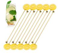 Reusable Coffee Ironers - 10 Piece Metal Cocktail Sticks | Iescust Spoons Cocktail | Long Handle Beverage Mixers for Home Kitchen Bar, Durable Bins In