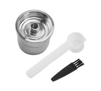 Reusable Coffee Pod for Illy X7 Y3 Y5, Stainless Steel Coffee Capsule Cup, Leakage Proof Reusable Coffee Capsule with Brush and Spoon, Durable Coffee Pod for Espresso