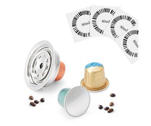 Reusable Coffee Pods Adapter Compatible with Delonghi-ENV135 VertuoLine GCA1, Stainless Steel Converter Holder for VertuoMachine, Brewing NEspresso-OriginalLine Coffeee (Brew 80ML)