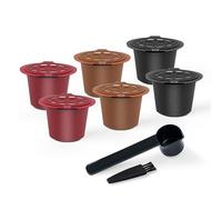 Reusable Coffee Pods Compatible With N espresso OriginalLine, BENFUCHEN Refillable Coffee Capsule For N espresso OriginalLine, 2 Black+2 Red+2 Brown